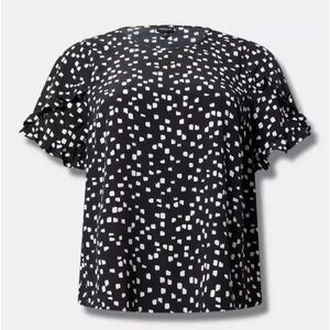 Torrid Ruffle Sleeve Dotted Blouse